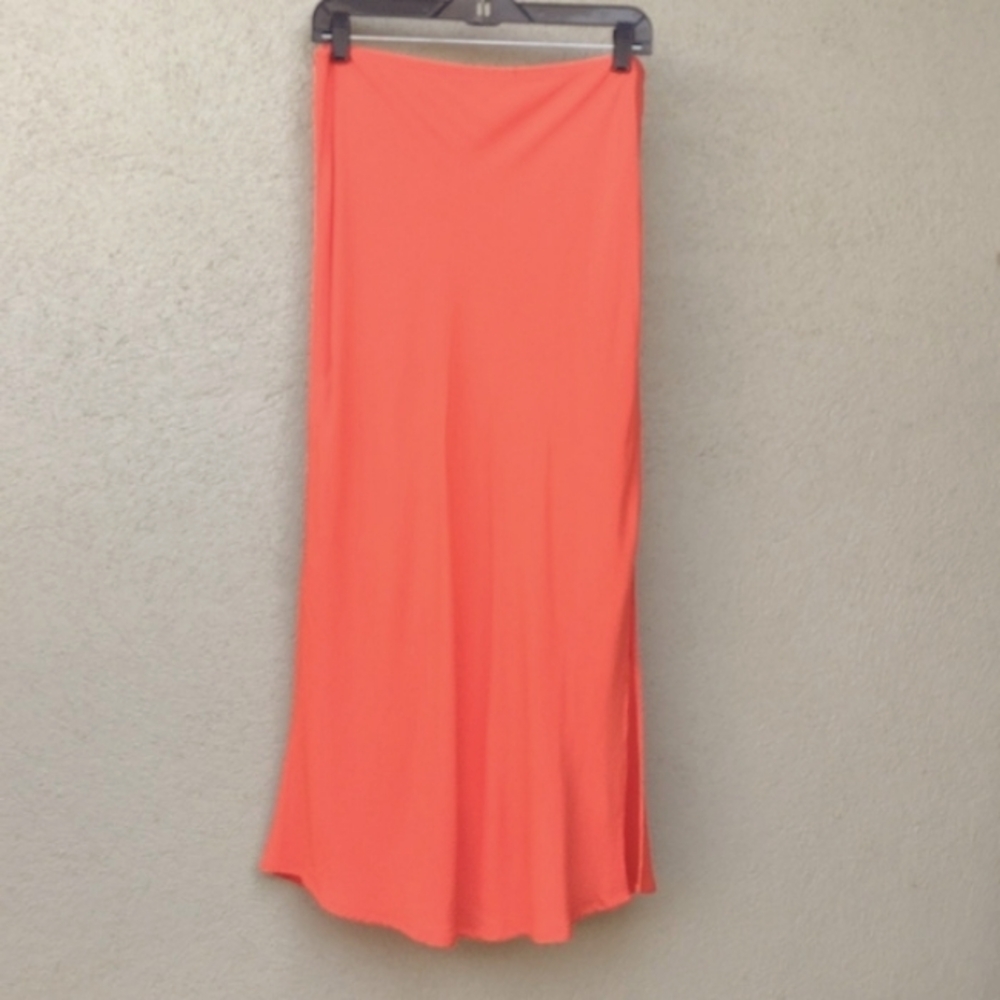 Old Navy Orange Crepe Maxi Skirt M